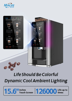 دستگاه فروش قهوه تجاری 220V/50-60Hz 57Kg 15.6inch Touch Screen MOQ 2 واحد پشتیبانی IOT